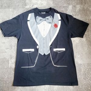 Vintage Mens Funny Tuxedo Graphic Shirt 